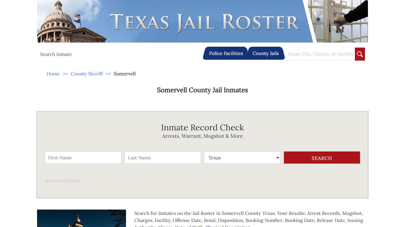 Somervell County Jail Inmates - Jail Roster Search