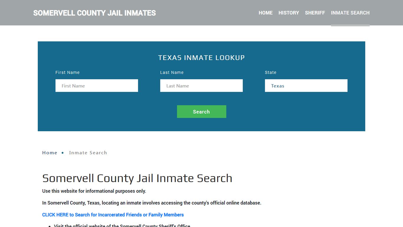 Somervell County, TX Detainee Lookup