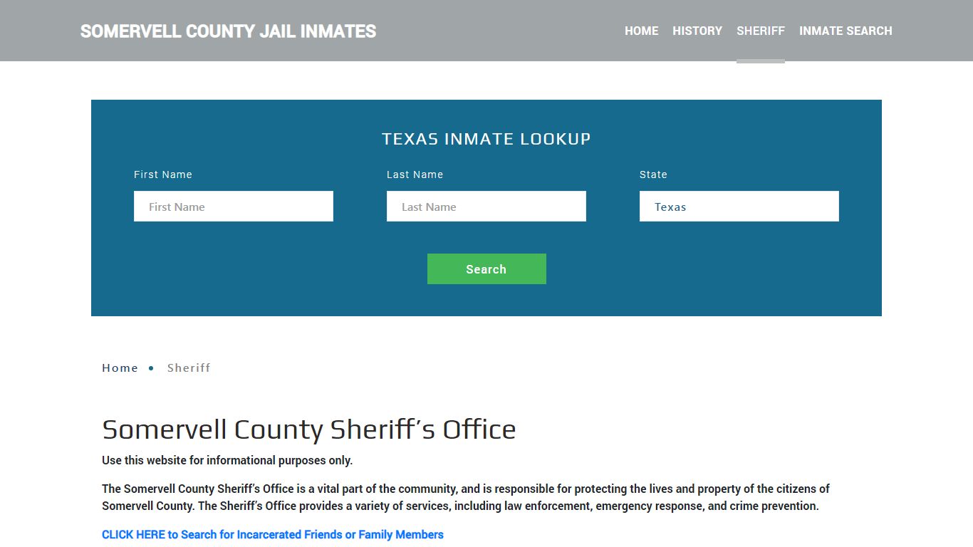 Somervell County Sheriff, TX Arrest Warrant Lookup